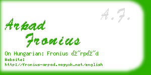 arpad fronius business card